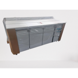 Furnotel - Table réfrigérée inox positive avec évaporateur ventilé - 3 portes - 417 litres - Avec dosseret - GN3201X