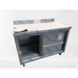 Meuble de rangement inox profondeur 700 mm - Longueur 1200 mm - Adossé simple face - MR12ET