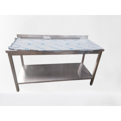 Table adossée inox profondeur 700 mm - Longueur 1400 mm - Sans étagère - TA714T