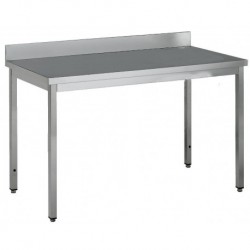Table adossée inox profondeur 700 mm - Longueur 2000 mm - Avec étagère - TTA720ET