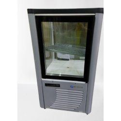 Furnotel - Vitrine réfrigérée positive - 4 faces vitrées - 230 litres - Fixe / Grilles chromées - 1 porte - 230FLEDT-PI